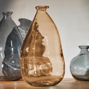 Hnědá skleněná váza Kave Home Brenna 36 cm