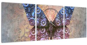 Obraz - Steampunk motýl (s hodinami) (90x30 cm)