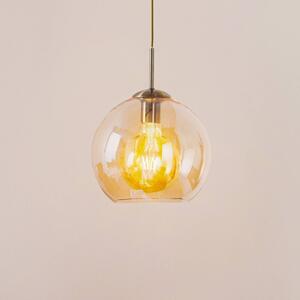 Závěsné světlo Balls, jantar. skleněnou koulí 25cm