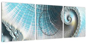 Obraz texturované spirály (s hodinami) (90x30 cm)