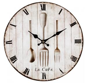 Atmosphera Kuchyňské nástěnné hodiny Le Cafe s římskými čísly, béžové, 28 cm