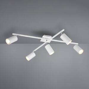 Trio Lighting Stropní bodové svítidlo Marley matně bílé 5 světel, stmívatelný, Bílá / opál, Obývací pokoj / jídelna, kov, Moderní
