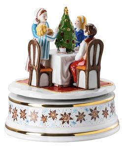 Rosenthal Vánoční hrací skříňka motiv Vánoční stromeček, Vánoční pečení, Ø 15,5 cm 02411-727321-27414