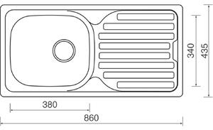 Nerezový dřez Sinks CLASSIC 860 V 0,5mm matný