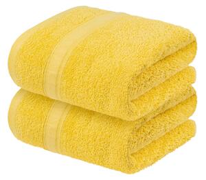 LIVARNO home Froté ručník, 50 x 100 cm, 2 kusy (žlutá) (100355025002)