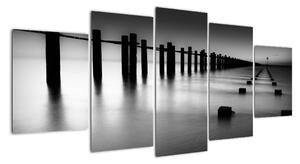Černobílé moře - obraz (150x70cm)