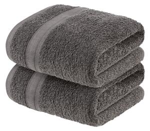 LIVARNO home Froté ručník, 50 x 100 cm, 2 kusy (šedá) (100355025005)