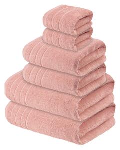 LIVARNO home Sada froté ručníků, 6dílná (světle růžová) (100355088004)