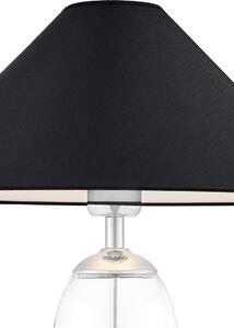 Vysoká stolní lampa z čirého skla