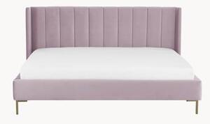 Sametová čalouněná postel Dusk