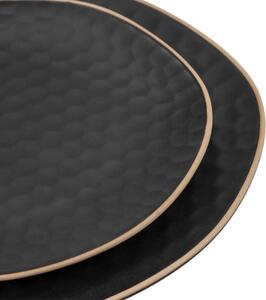 Černý keramický talíř Kave Home Manami 25,1 x 27,1 cm