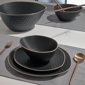 Černý keramický talíř Kave Home Manami 25,1 x 27,1 cm