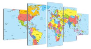 Mapa světa - obraz (150x70cm)