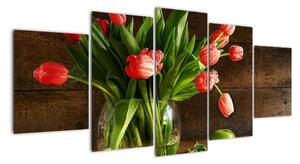 Obraz tulipánů ve váze (150x70cm)