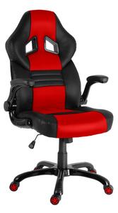 Herní židle A-RACER Q19 –⁠ PU kůže, černá/červená