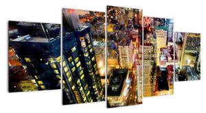 Noční město, obrazy (150x70cm)