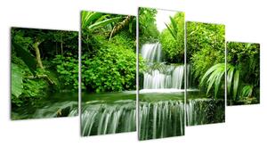 Vodopád v přírodě, obraz (150x70cm)