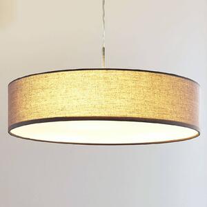 Závěsné svítidlo Lindby Sebatin, Ø 50 cm, šedá, tkanina, E27
