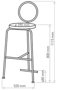 Marbet Style Černá kovová barová židle Marbet Fobos III. 80 cm