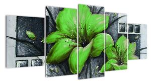 Obraz zelené květiny (150x70cm)