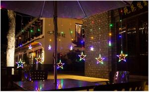 Vánoční světelný řetěz 138 LED hvězdy - 6,4m