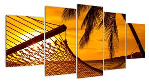 Západ slunce na pláži, obraz (150x70cm)