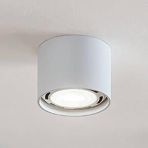 Arcchio Stropní bodové svítidlo Mabel, Ø 12 cm, bílé, kov, GU10, stmívatelný, Bílá / opál, Kuchyň, Hliník, Moderní