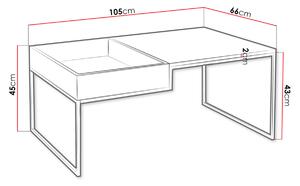 Konferenční stolek BENNO, 105x45x66, dub/černá