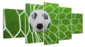 Fotbalový míč v síti - obraz (150x70cm)