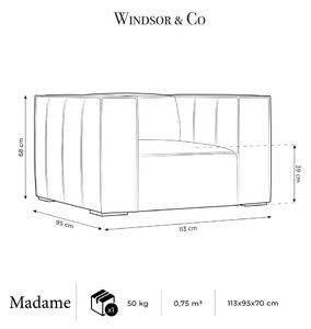 Křeslo v petrolejové/šedé barvě Madame – Windsor & Co Sofas
