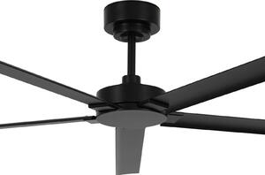 Beacon Lighting Stropní ventilátor Monza, černý, DC, tichý, Ø 152 cm, IP55, Černá, Obývací pokoj / jídelna, Hliník, Moderní