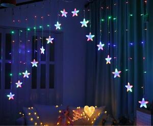 Vánoční osvětlení Závěsné hvězdy 136 LED - 5,6m
