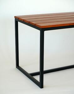 Zahradní stůl Abeto s masivním dřevem a ocelovou konstrukcí teak