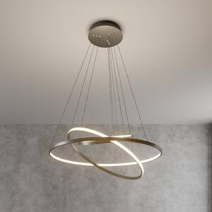 Lucande LED závěsné světlo Ezana, nikl, kov, Ø 80 cm, stmívatelný, Hliník / šedá / zinek, Obývací pokoj / jídelna, kov, Moderní