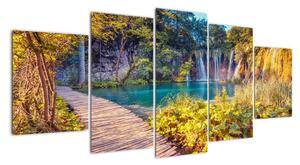 Vodopády v přírodě - obraz (150x70cm)