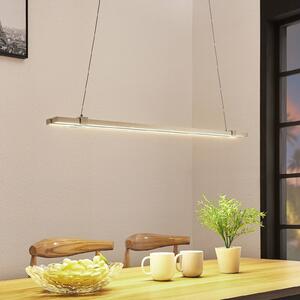 Lucande LED závěsné trámové světlo Tymon, úzké, rozkládací, stmívatelný, Hliník / šedá / zinek, Obývací pokoj / jídelna, kov, Moderní