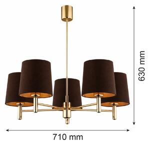 Brilagi - Lustr na tyči MONTE 5xE27/15W/230V hnědá/zlatá