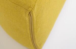 Žlutý půlkruhový vlněný puf Kave Home Jalila 25 cm