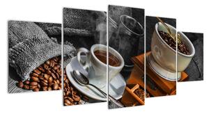 Zátiší s kávou - obraz (150x70cm)