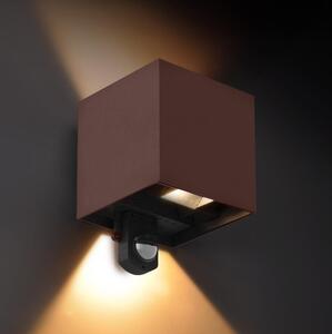 Brilagi - LED Venkovní nástěnné svítidlo se senzorem CUBE LED/6W/230V hnědá IP65