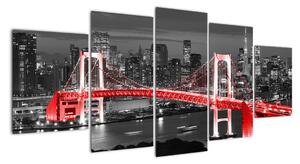 Noční fotka mostu - obraz (150x70cm)