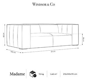 Koňakově hnědá kožená pohovka 212 cm Madame – Windsor & Co Sofas