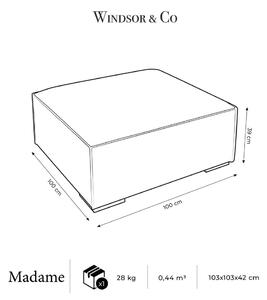 Tmavě modrá kožená podnožka Madame – Windsor & Co Sofas