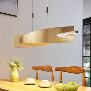 Lucande LED závěsné svítidlo Marija, 101 cm, zlatá barva, stmívatelné, stmívatelný, Mosaz / zlato, Obývací pokoj / jídelna, kov, Moderní