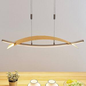 Lucande LED závěsné svítidlo Marija, 91 cm, zlatá barva, stmívatelné, stmívatelný, Mosaz / zlato, Obývací pokoj / jídelna, kov, Moderní