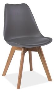 Jídelní židle KRIS, 49x83x43, šedá/dub