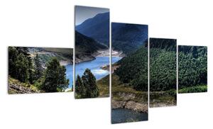 Obraz řeky mezi horami (150x85cm)