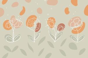 Samolepící tapeta minimalistické květiny v decentních tónech