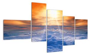 Moderní obraz - slunce nad mraky (150x85cm)