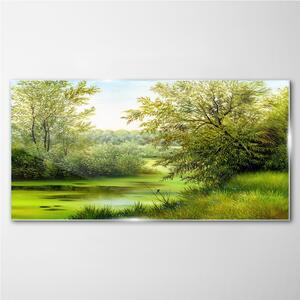 Obraz na skle Obraz na skle Stromy řeka příroda